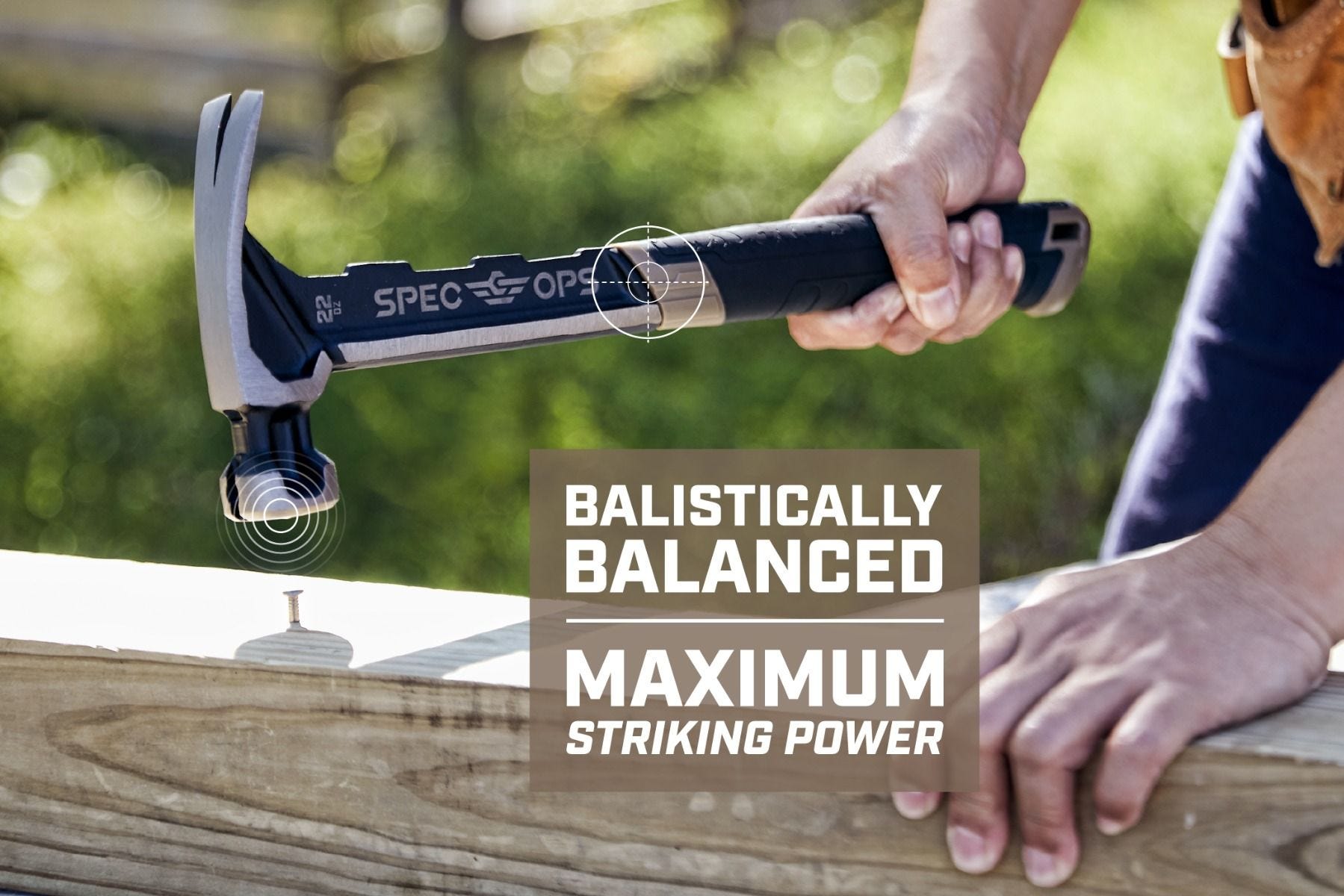 22-OZ SMOOTH FACE FRAMING HAMMER WITH SOFT MALLET CAP, STEEL HANDLE